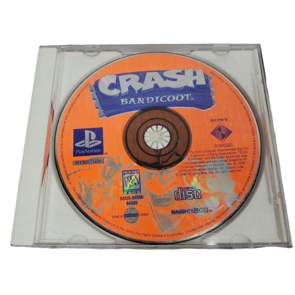 PS1 Crash Bandicoot Black Label Orange Disc Play Station 1 Video Game Tested - Picture 1 of 6